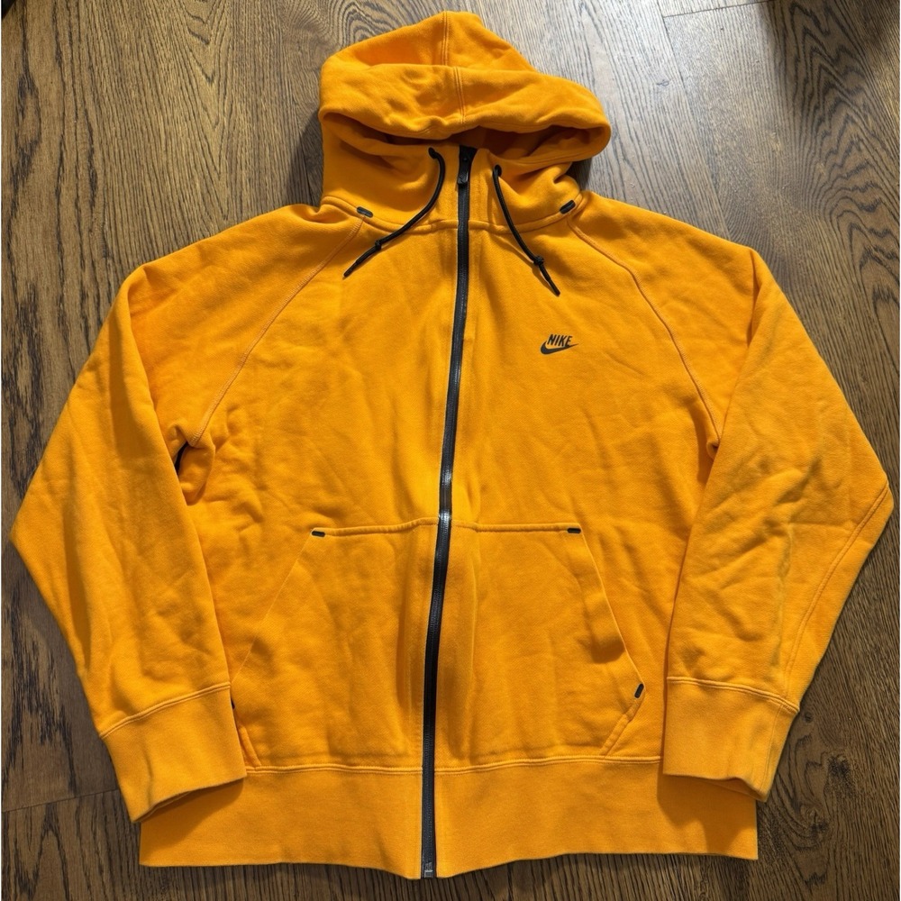 Nike Sportswear Tech Fleece Zip Up Hoodie Mens Large Orange‎ 445202-832 Jacket